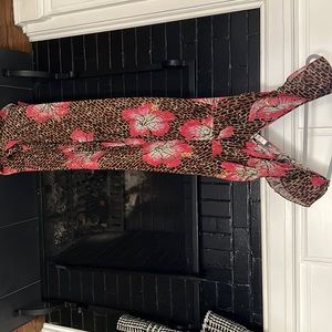 RIXO Floral long silk gown